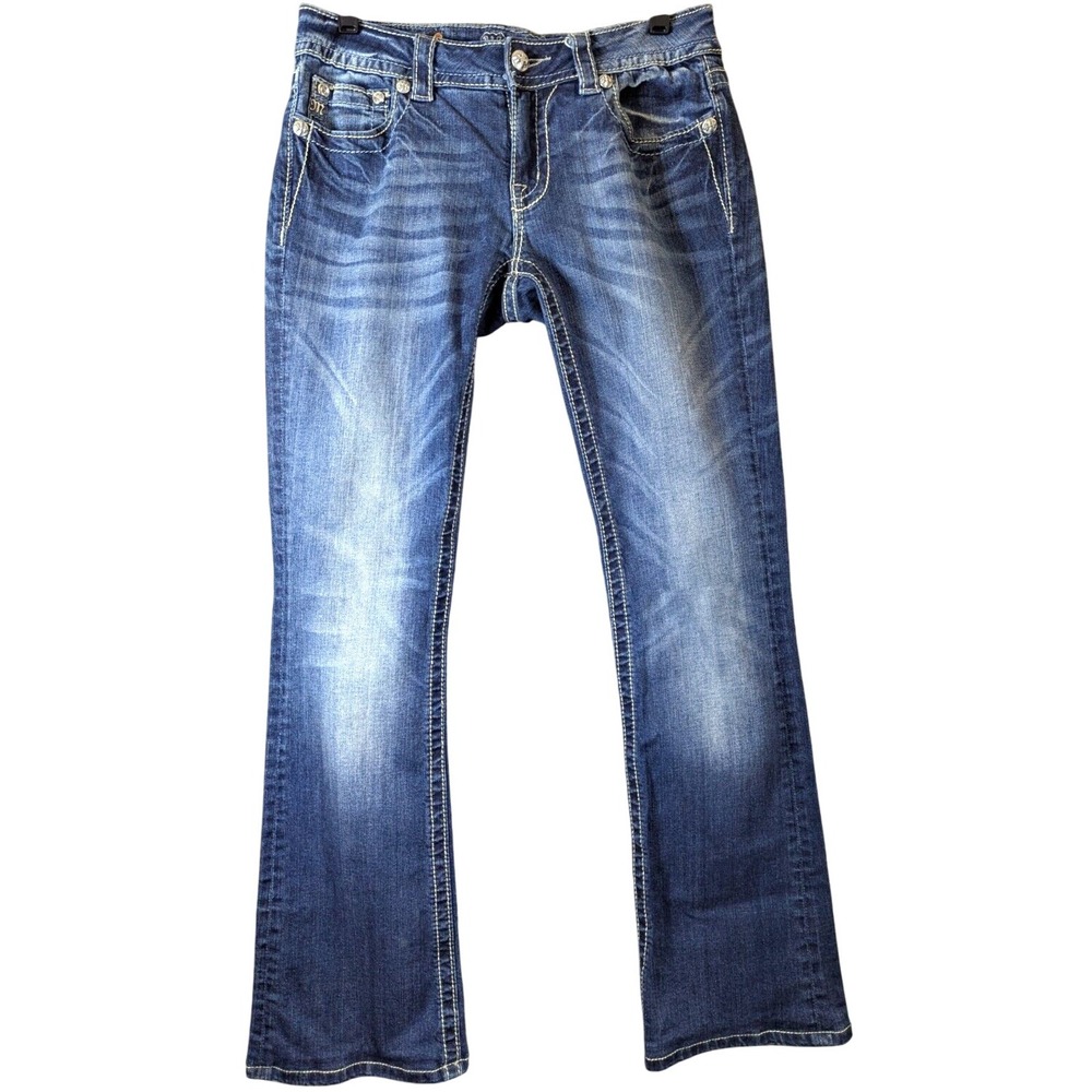 Miss Me Bootcut Jeans Womens 29x28‎ (Tag 29) Blue JP5946B Flap Pockets